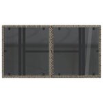 vidaXL Table de jardin dessus en verre gris 100x55x73cm résine tressée