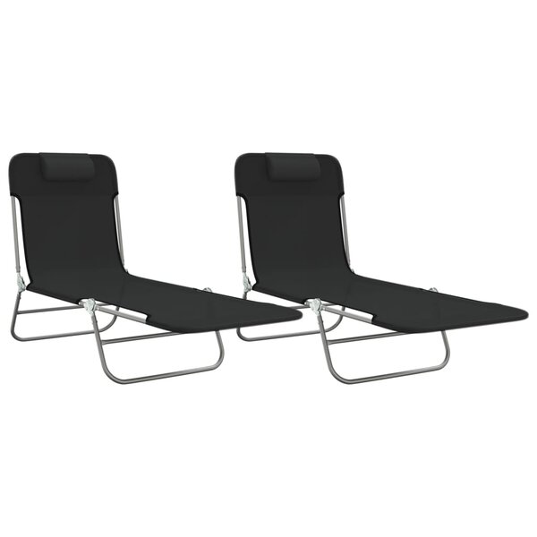 vidaXL Chaises longues pliables lot de 2 noir textilène et acier