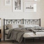 vidaXL Tête de lit métal noir 180 cm