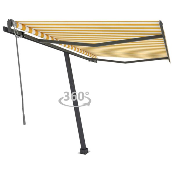 vidaXL Auvent automatique sur pied 350x250 cm Jaune/Blanc