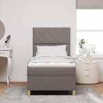 vidaXL Lit Box Spring avec Matelas Taupe 90x200 cm Tissu