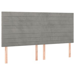vidaXL Têtes de lit 4 Pièces Gris clair 90x5x78/88 cm Velours
