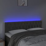 vidaXL Tête de lit à LED Gris foncé 160x7x78/88 cm Velours