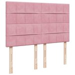 vidaXL Sommier à lattes de lit avec matelas Rose 140x190 cm Velours