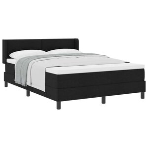 vidaXL Lit à ressorts avec tête de lit Noir 190 x 140 cm tissu