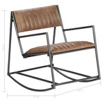 vidaXL Chaise à bascule Marron clair Cuir véritable