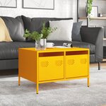 vidaXL Meuble TV jaune moutarde 68x50x43 5 cm acier laminé à froid