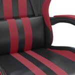 vidaXL Chaise de jeu Noir et rouge bordeaux Similicuir