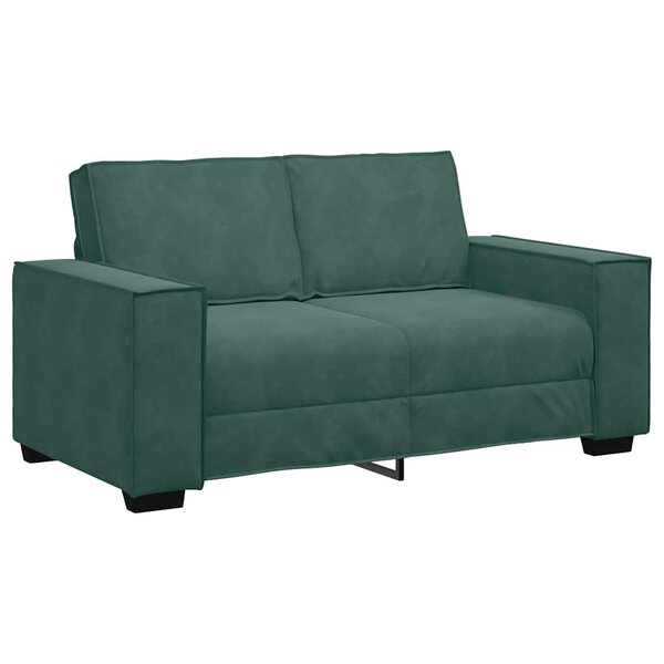 vidaXL Canapé à 2 places Vert foncé 120 cm Velours