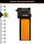 Antivol Vélo à Code 8336EURDPRO acier trempé  Combinaison Programmable  support inclus
