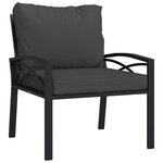 vidaXL Salon de jardin 7 Pièces avec coussins gris bambou acier