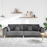vidaXL Sofa en tissu avec coussin Gris foncé 208 cm tissu