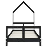 vidaXL Cadre de lit pour enfants noir 80x200 cm bois de pin massif