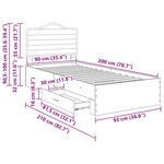 vidaXL Cadre de lit Gris Sonoma 90 x 200 cm Bois d'ingénierie