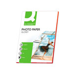 Papier photo q-connect jet d'encre glacé brillant a4 1      80g/m2 compatible toute imprimante paquet 50 feuilles