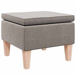 vidaXL Tabouret avec pieds en bois Taupe Tissu