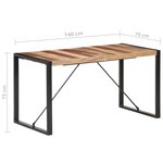 vidaXL Table à dîner 140x70x75 cm Bois massif