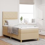 vidaXL Lit à ressort avec matelas et LED crème 100x200 cm en tissu