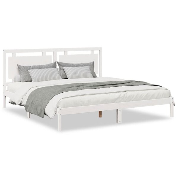 vidaXL Cadre de lit extra long sans matelas 180x220 cm bois massif