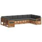 vidaXL Ensemble de canapé d'angle 10 Pièces Naturel et Anthracite