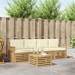vidaXL Ensemble de canapés d'extérieur 5 pc Blanc et crème Polyester