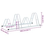 vidaXL Support de vélo au sol autoportant pour 4 vélos acier galvanisé