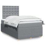 vidaXL Sommier à lattes de lit avec matelas Gris clair 120x200cm Tissu