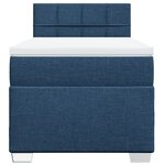 vidaXL Sommier à lattes de lit avec matelas Bleu 90x200 cm Tissu