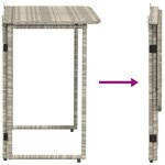 VidaXL Table de jardin pliante gris clair 90 x 51 x 75 cm polyrotin