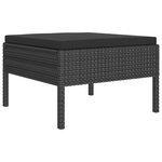 vidaXL Salon de jardin 8 Pièces avec coussins résine tressée noir