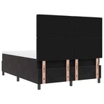 Lit à ressort vidaXL avec matelas Noir 160x200 cm Velours