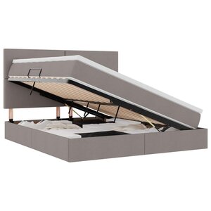 vidaXL Lit avec rangement et LED avec LED Taupe 180 x 200 cm Polyester