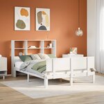 vidaXL Lit bibliothèque sans matelas blanc 120x200 cm bois pin massif