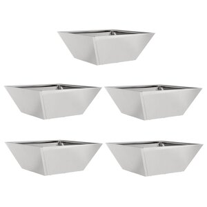 vidaXL Lot de 5 bols de jardin   40x40x15 cm en inox.