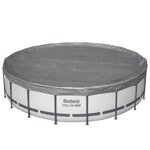 Bestway Couverture de piscine Ø5 49 m Rond Polyester Gris