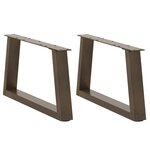 vidaXL Pieds de table basse en forme de V  2 pièces  acier naturel  60 x (30-31 3) cm