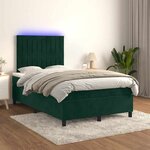 vidaXL Sommier à lattes de lit avec matelas LED Vert foncé 120x200 cm