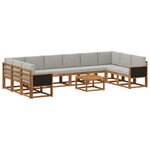 vidaXL Ensemble de canapés d'extérieur 11 Pièces Naturel et gris clair