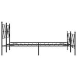 vidaXL Cadre de lit métal avec tête de lit/pied de lit noir 140x190 cm