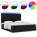 VidaXL Cadre de lit ottoman avec matelas noir 200x200cm velours