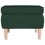 vidaXL Tabouret avec pieds en bois Vert foncé Tissu
