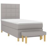 vidaXL Sommier à lattes de lit avec matelas Gris clair 80x200 cm Tissu