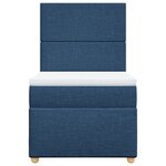 vidaXL Sommier à lattes de lit avec matelas Bleu 90x200 cm Tissu