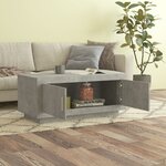 vidaXL Table basse gris béton 102x50x45 cm bois d'ingénierie