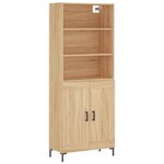 vidaXL Buffet haut Chêne sonoma 69 5x34x180 cm Bois d'ingénierie