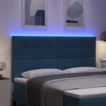 vidaXL Tête de lit LED avec bandes LED Bleu 180 cm Velours