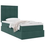 vidaXL Lit avec rangement et matelas Vert foncé 90 x 190 cm Velours