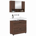 vidaXL Ensemble de mobilier de salle de bain 2 Pièces Chêne brun