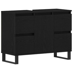 vidaXL Cabinet de salle de bain avec tiroir Chêne noir 80 x 33 x 60 cm