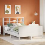 vidaXL Lit bibliothèque sans matelas blanc 160x200 cm bois pin massif